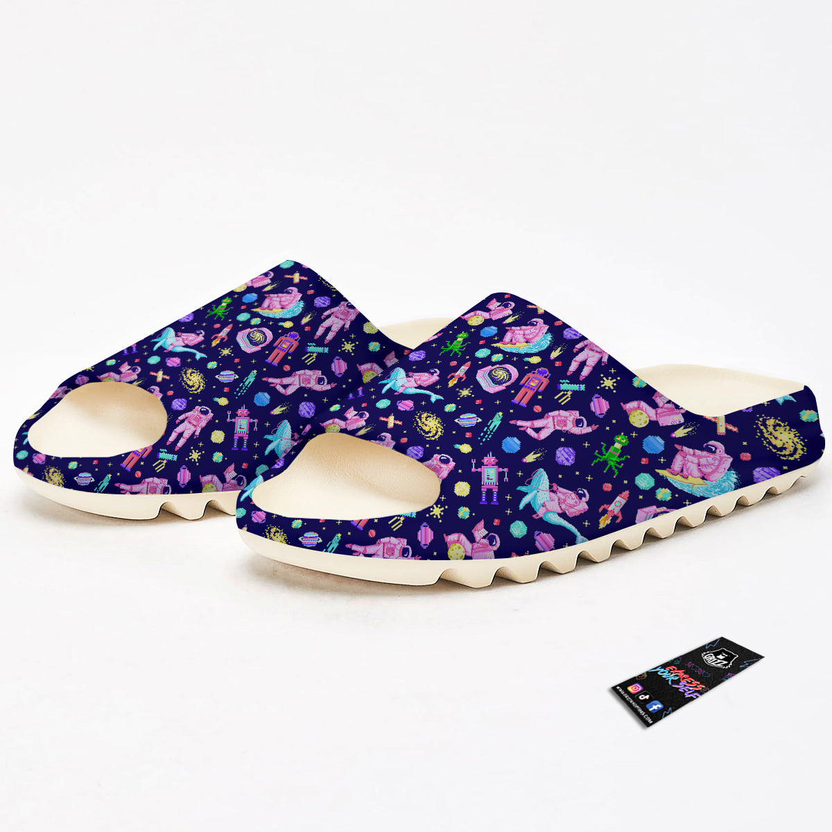 Space Astronaut 8 Bit Print Pattern Sandals-grizzshop