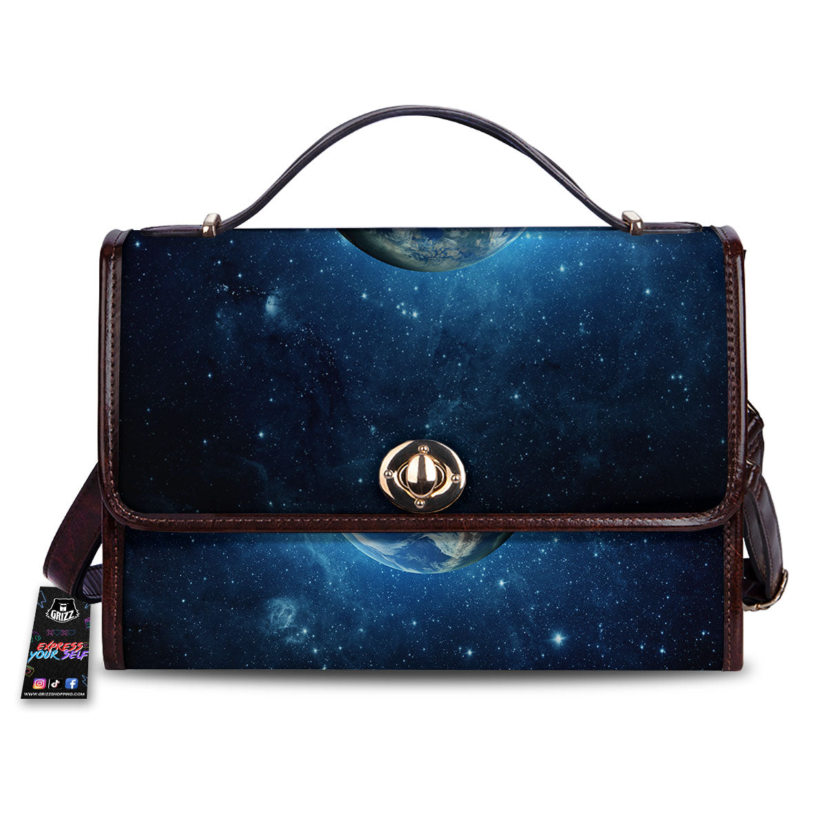 Space Earth Planet And Print Women's Satchel Bag