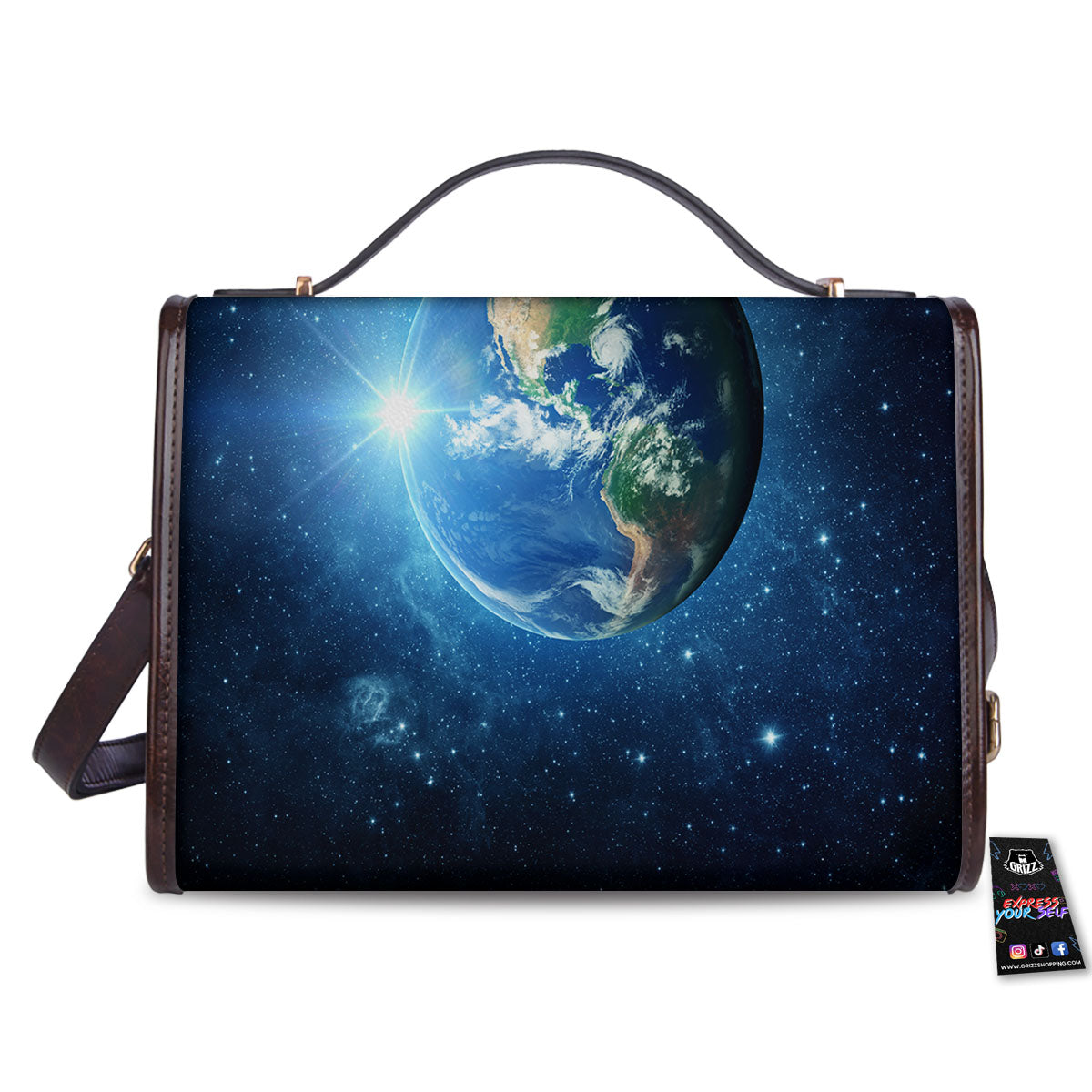Space Earth Planet And Print Women's Satchel Bag