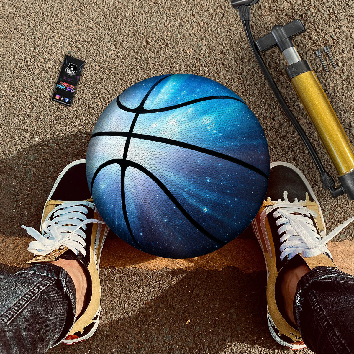 Space Light Blue Print Basketball