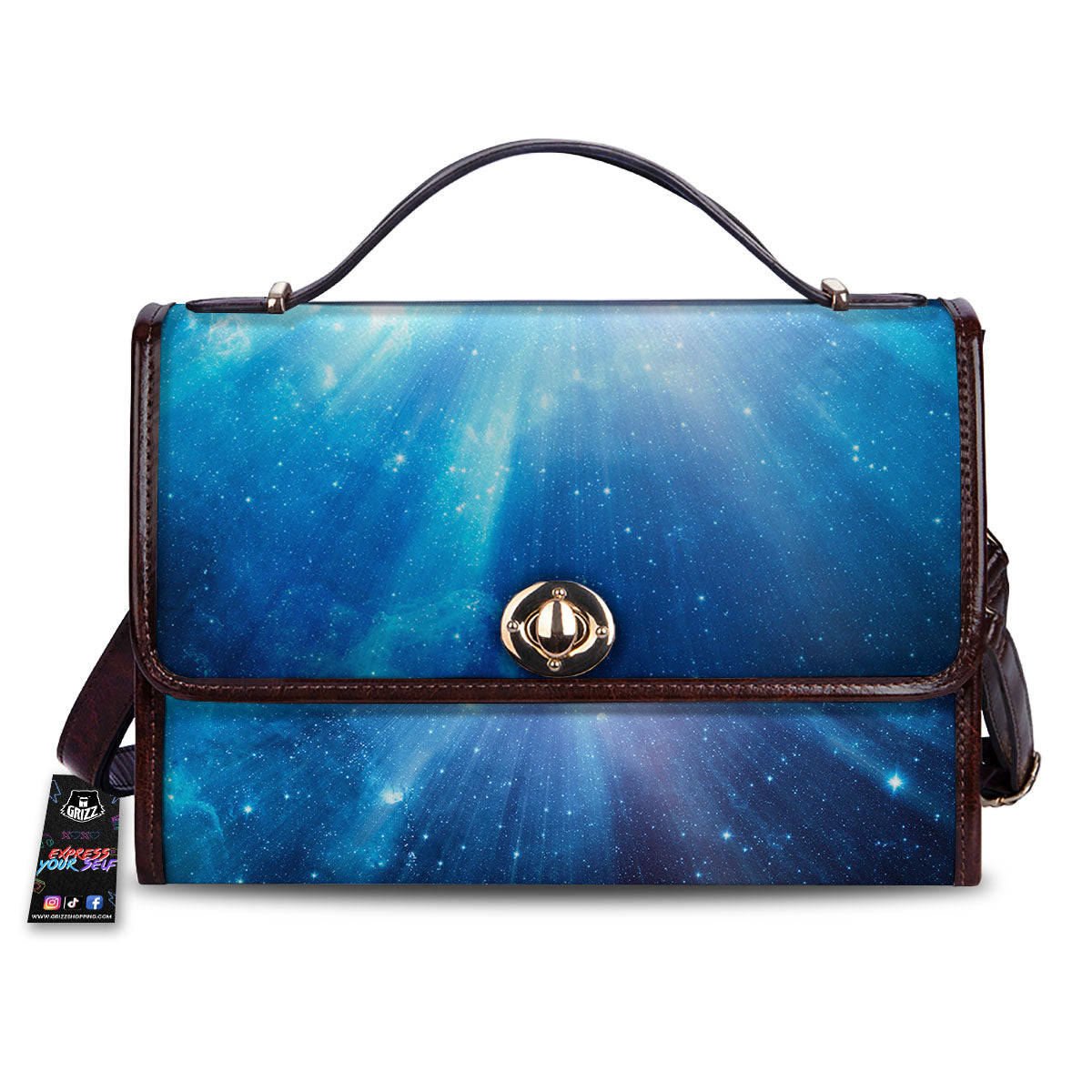 Space Light Blue Print Women's Satchel Bag
