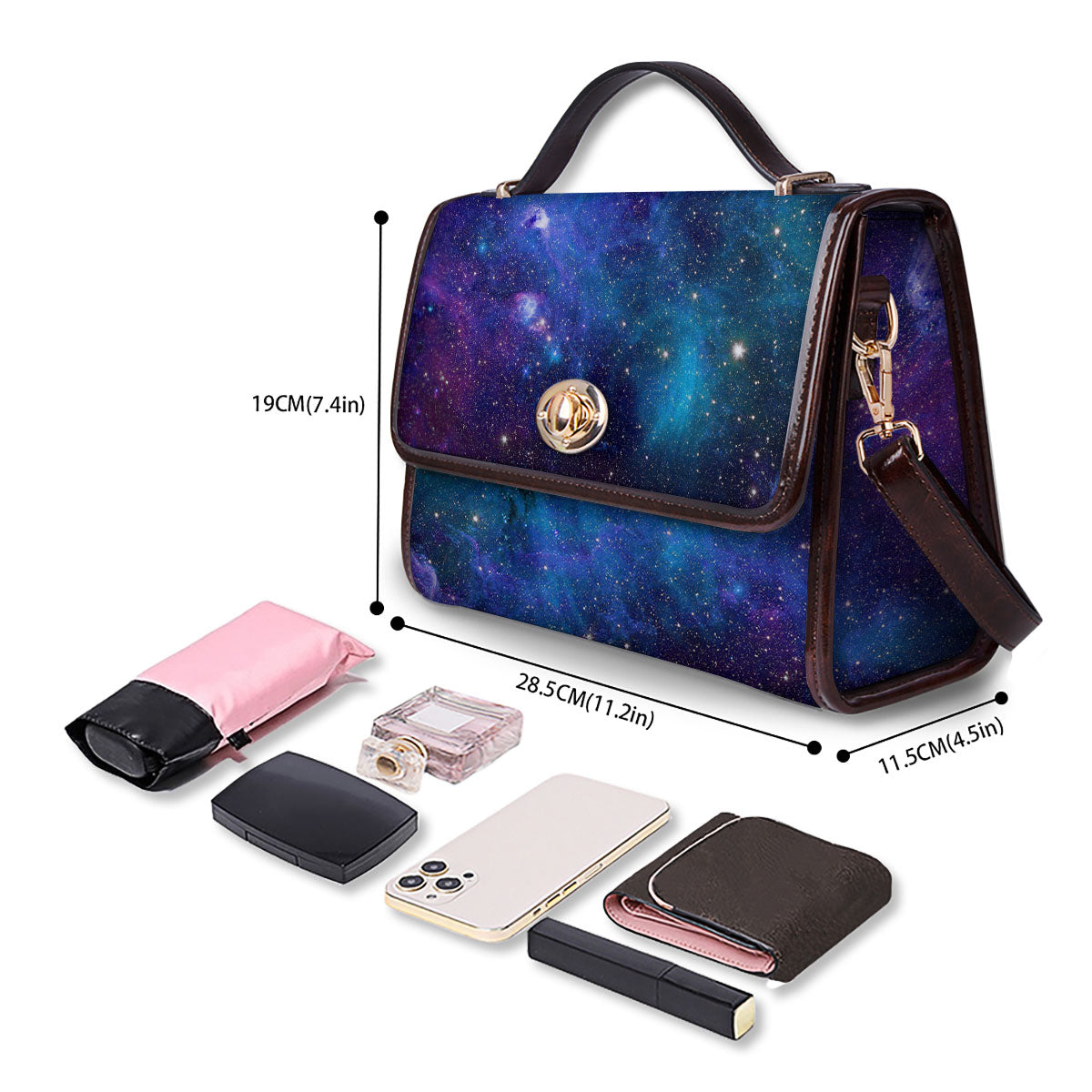 Space Nebula Print Women's Satchel Bag