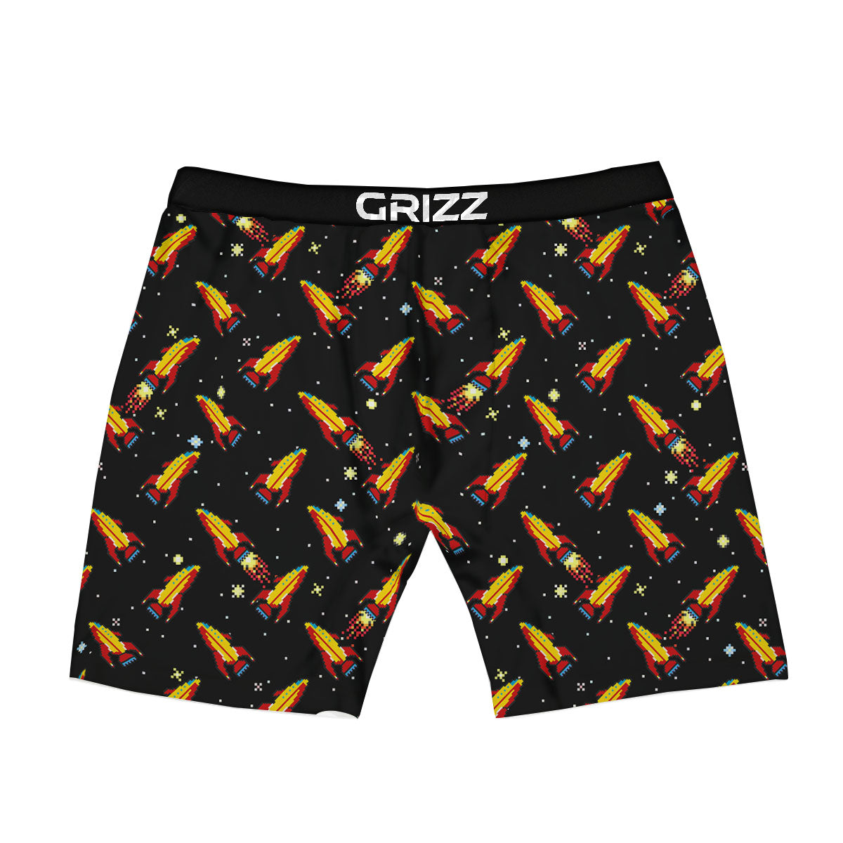 Spaceships Pixel Print Pattern Boxer Briefs-grizzshop