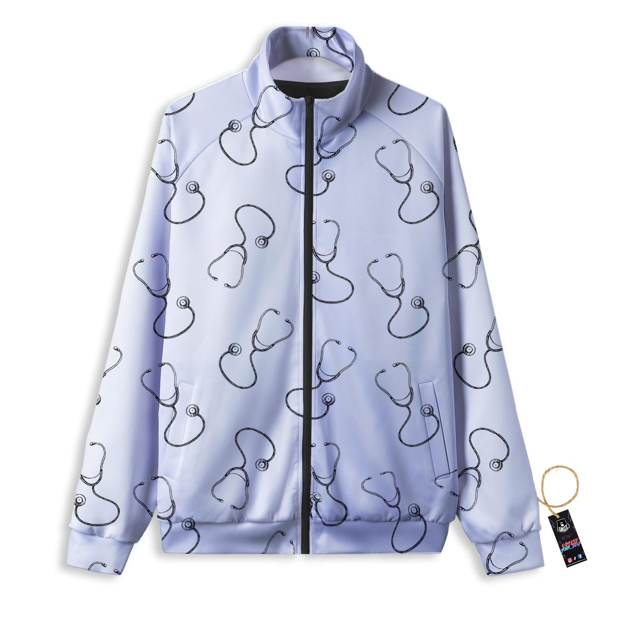Spaceships Pixel Print Pattern Track Jacket-grizzshop