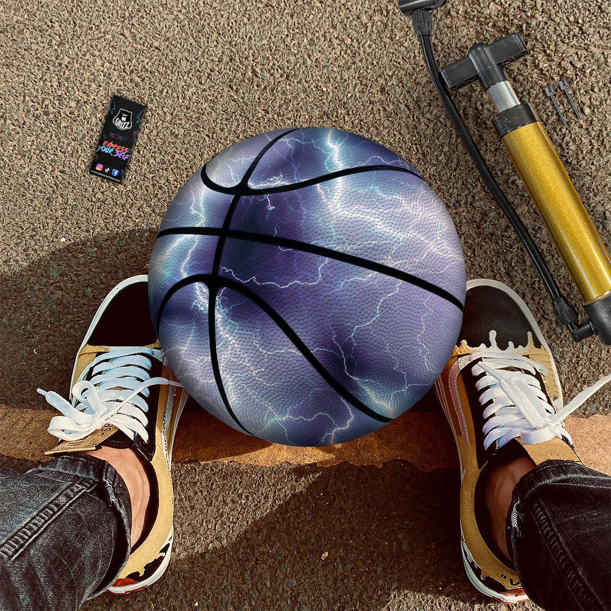 Spark Lightning Print Basketball-grizzshop