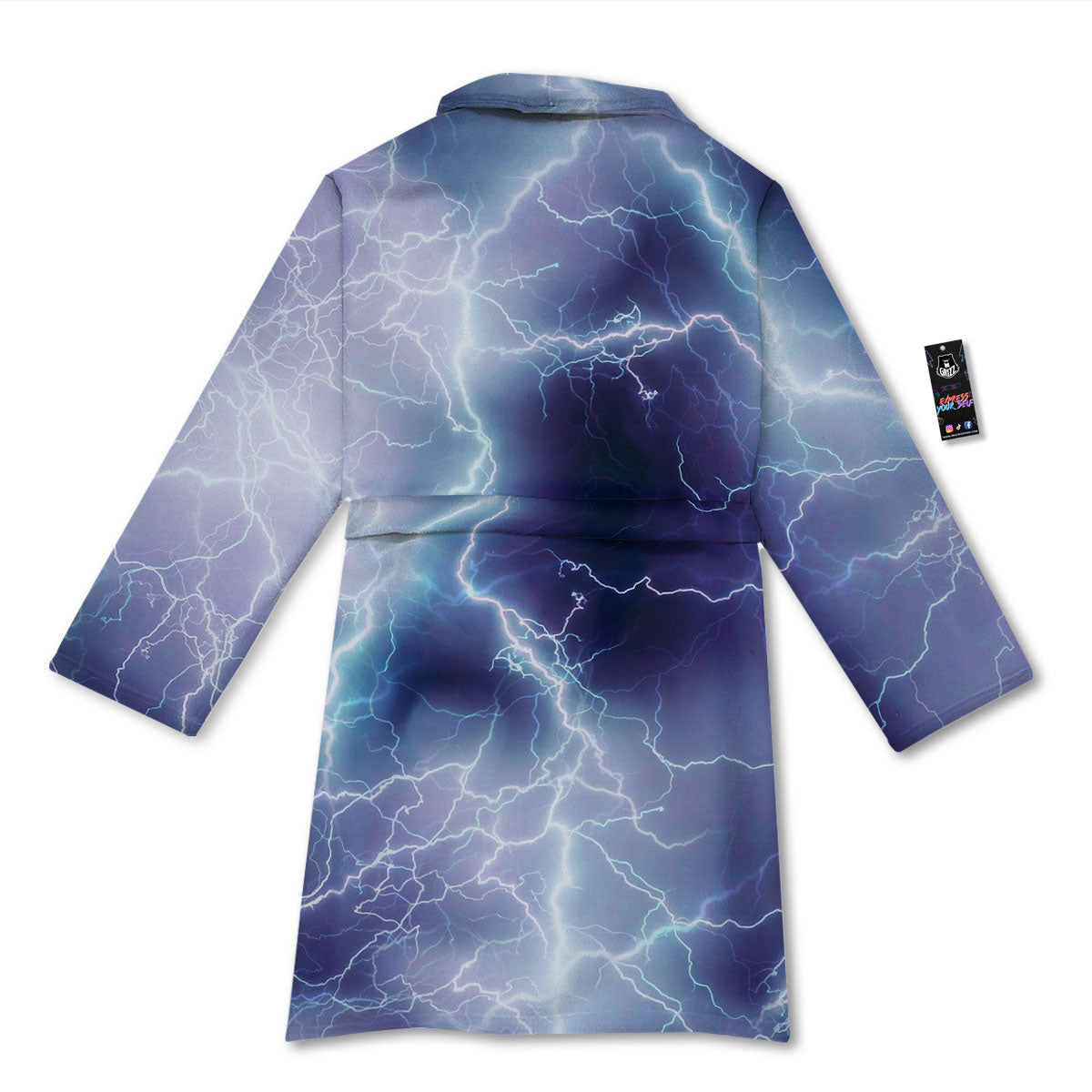 Spark Lightning Print Bathrobe-grizzshop