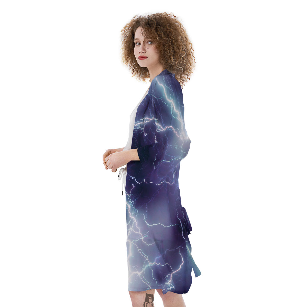Spark Lightning Print Kimono-grizzshop