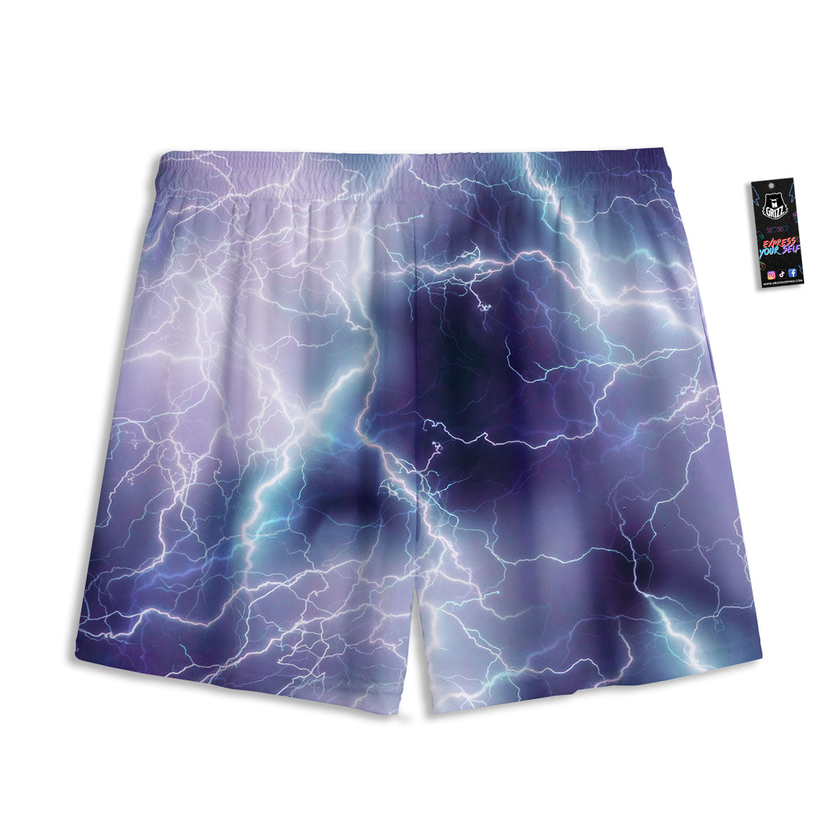 Spark Lightning Print Mesh Shorts-grizzshop