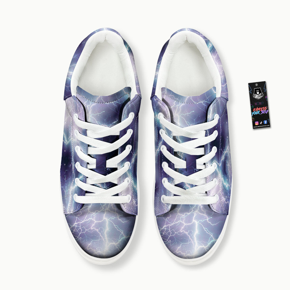 Spark Lightning Print Platform Shoes-grizzshop