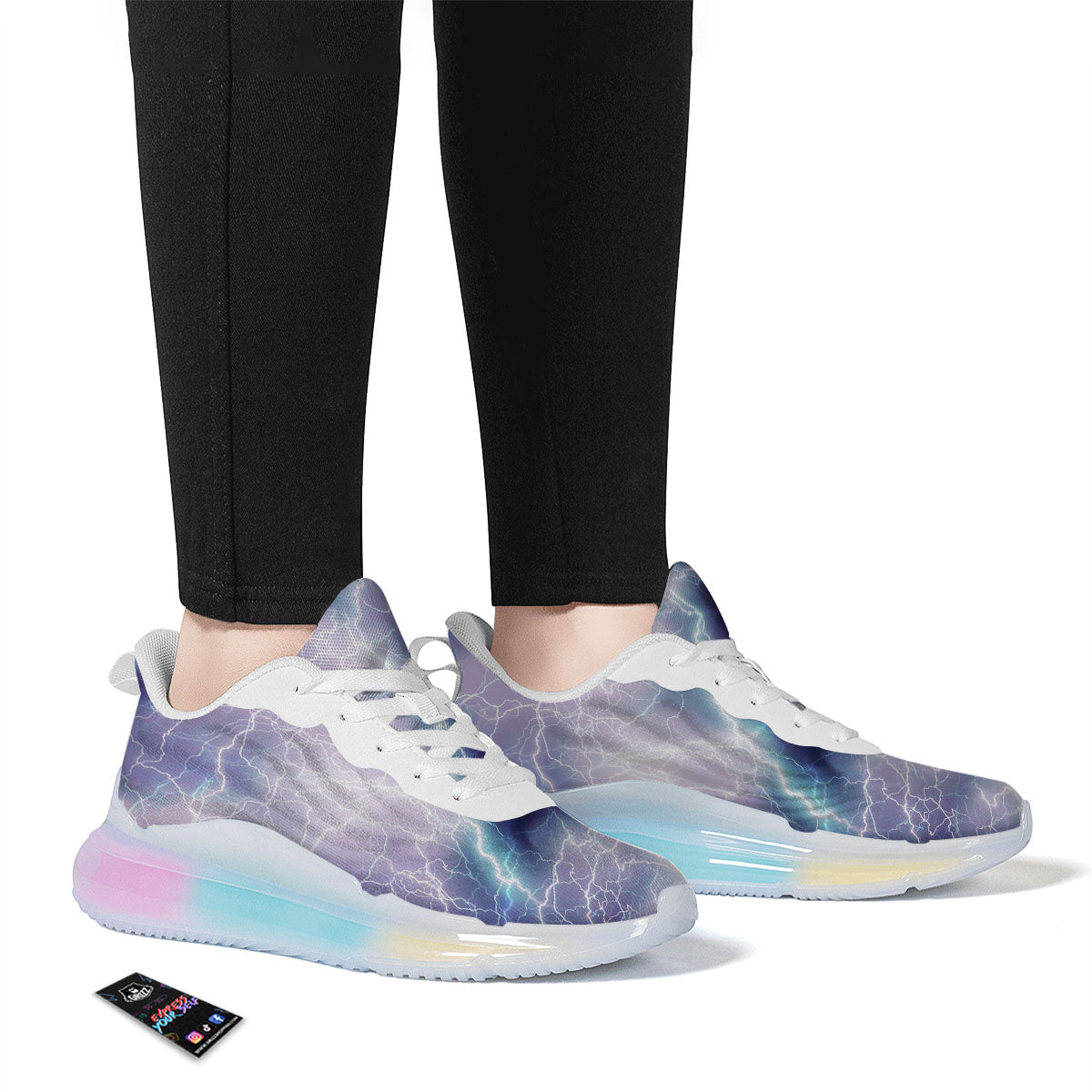 Spark Lightning Print Running Sneakers-grizzshop