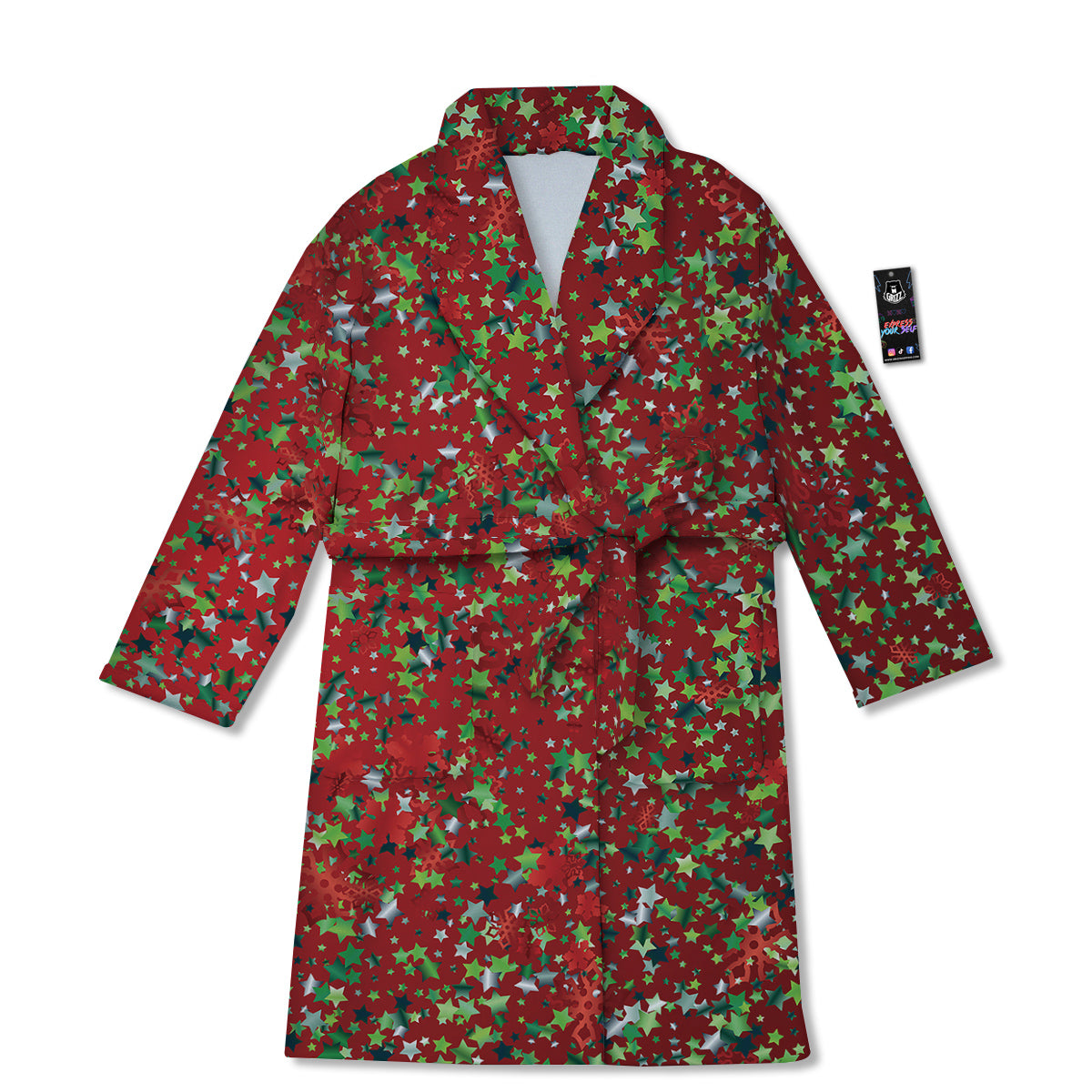 Sparkle Christmas Print Bathrobe-grizzshop