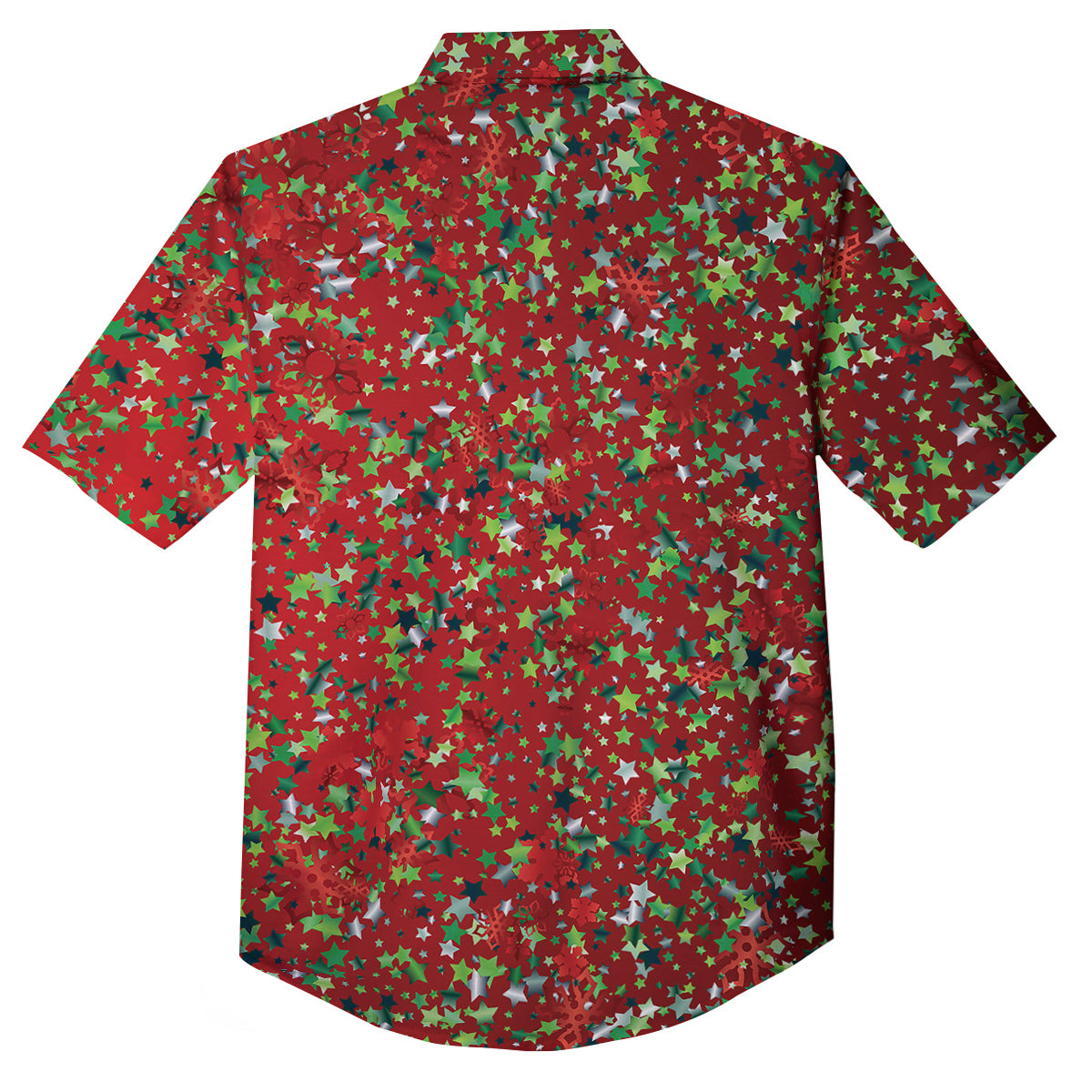 Sparkle Christmas Print Button Up Shirt-grizzshop