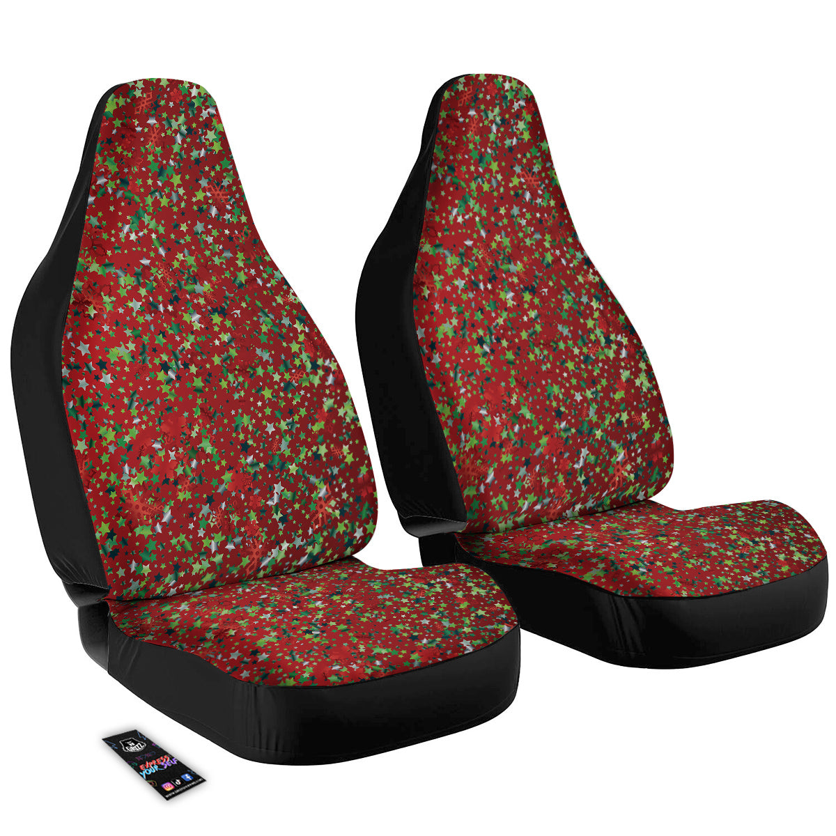 Sparkle Christmas Print Car Seat Covers-grizzshop