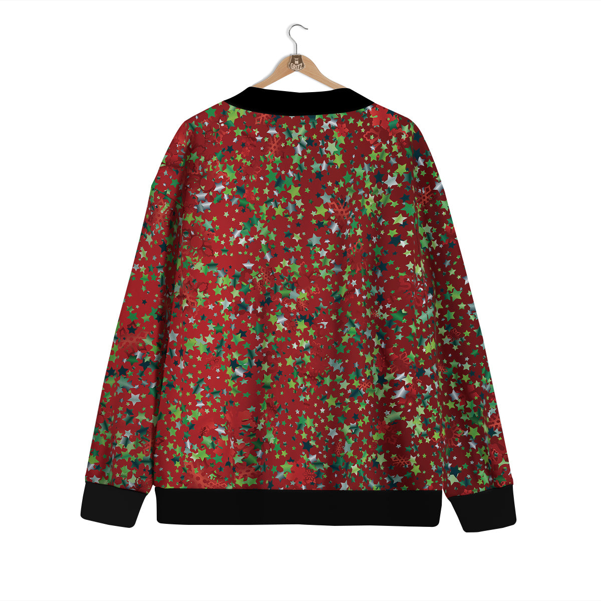 Sparkle Christmas Print Cardigan-grizzshop