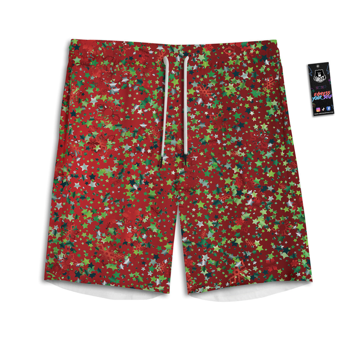 Sparkle Christmas Print Men's Athletic Shorts