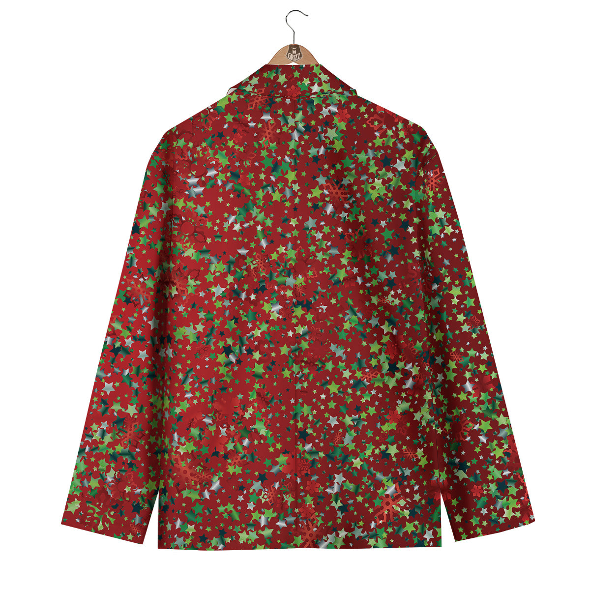 Sparkle Christmas Print Men's Blazer-grizzshop