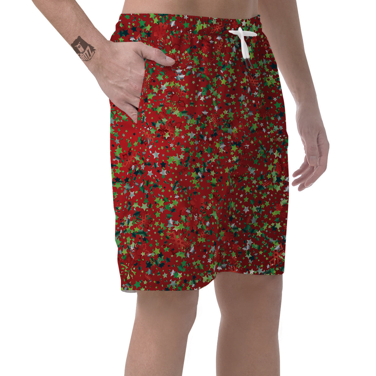 Sparkle Christmas Print Men's Shorts-grizzshop