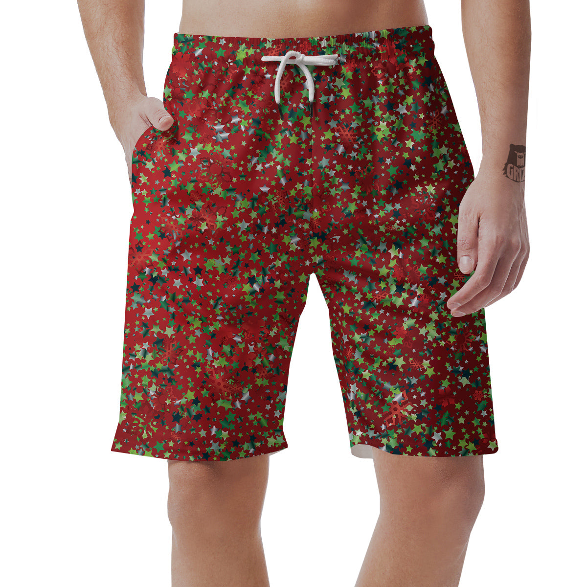 Sparkle Christmas Print Men's Shorts-grizzshop