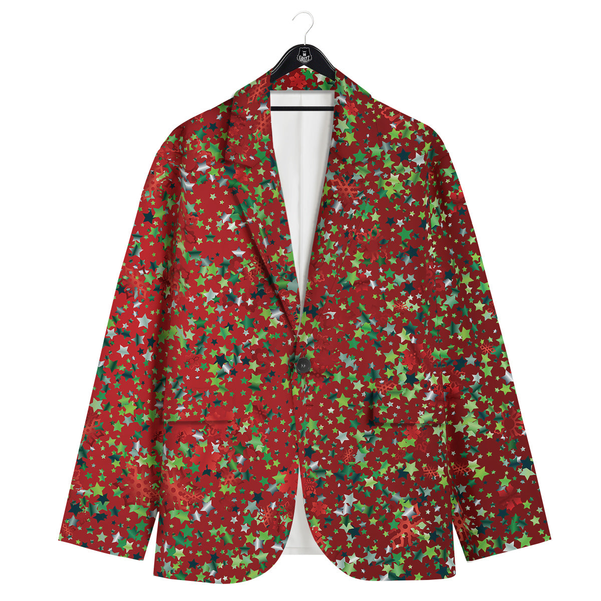 Sparkle Christmas Print Men's Sport Coat-grizzshop
