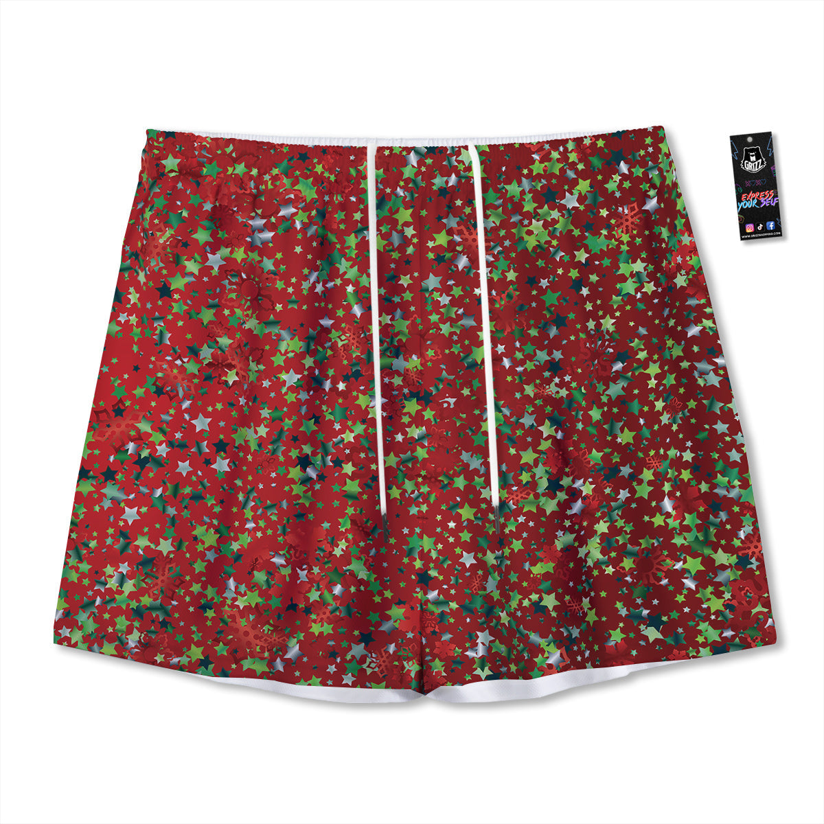 Signs Geometric Zodiac Print Mesh Shorts