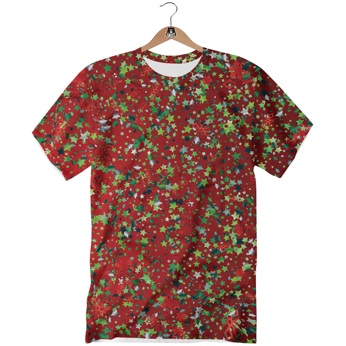 Sparkle Christmas Print T-Shirt-grizzshop