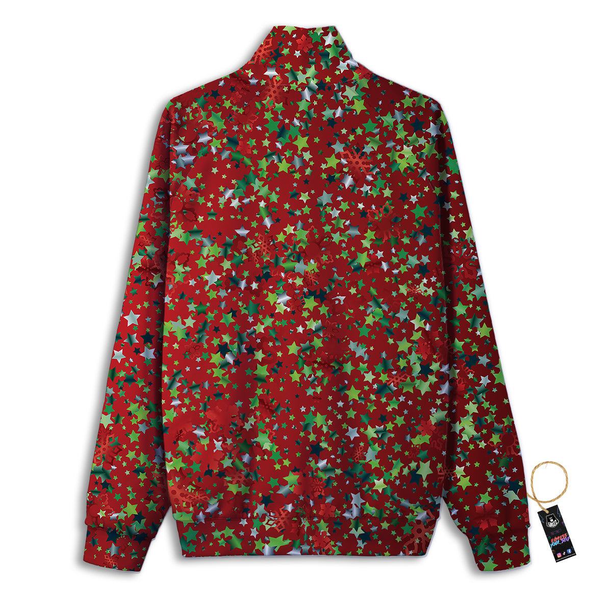 Sparkle Christmas Print Track Jacket-grizzshop