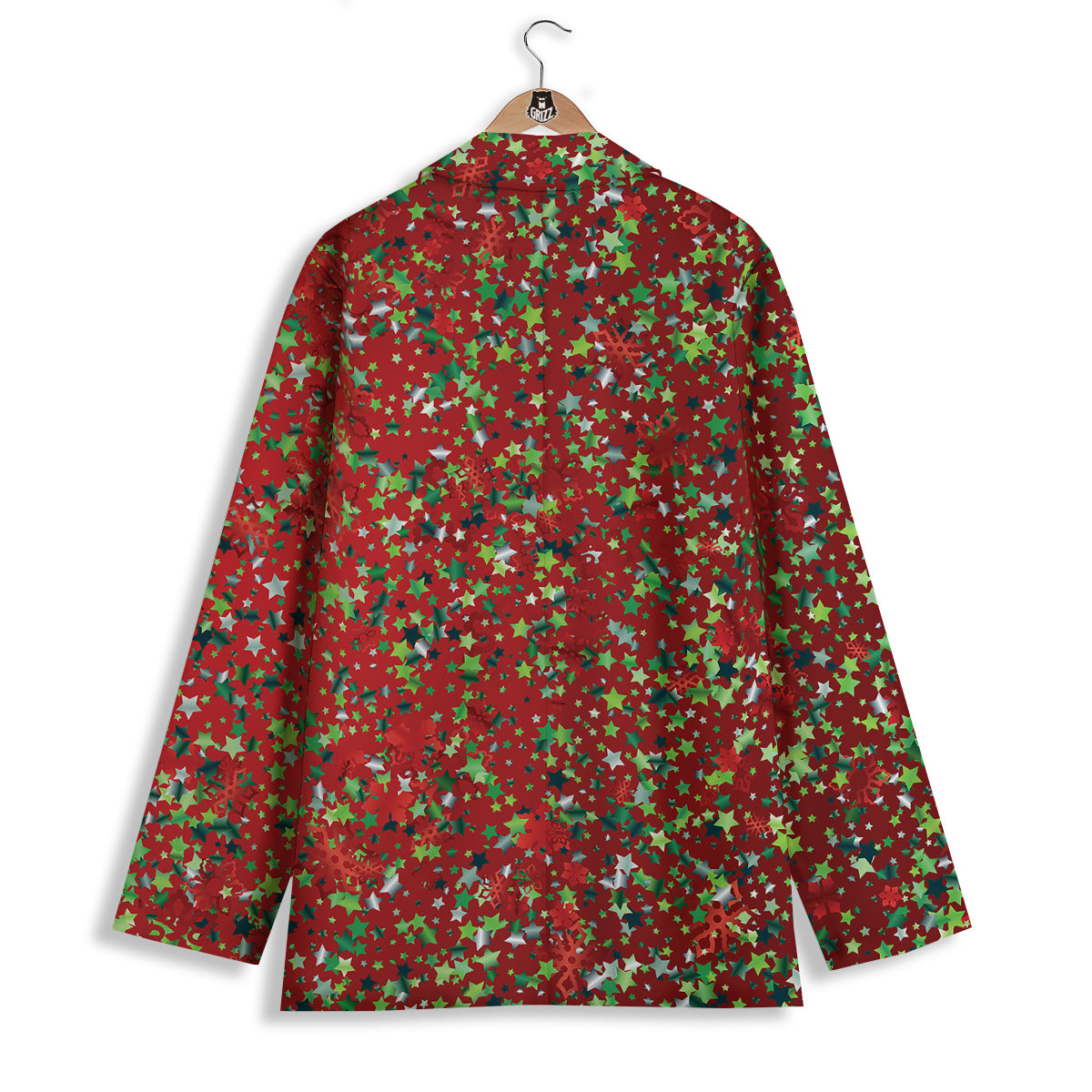 Sparkle Christmas Print Women's Blazer-grizzshop