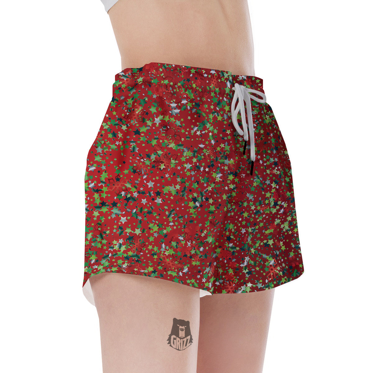 Sparkle Christmas Print Women's Shorts-grizzshop