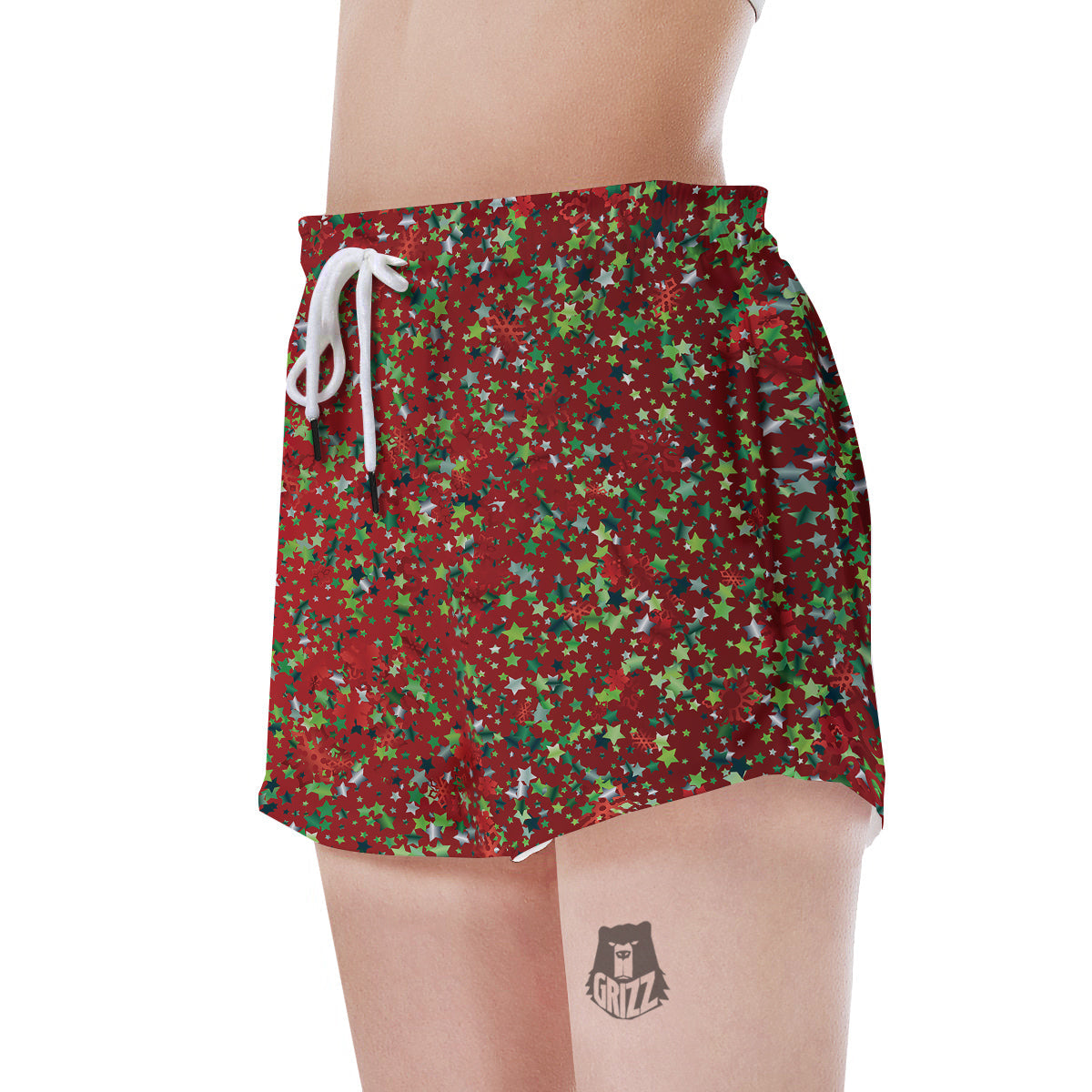 Sparkle Christmas Print Women's Shorts-grizzshop