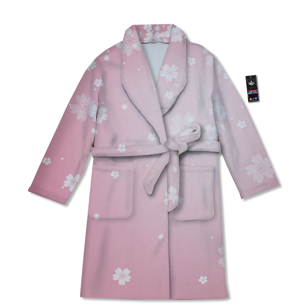Sparkle Floral Print Bathrobe-grizzshop