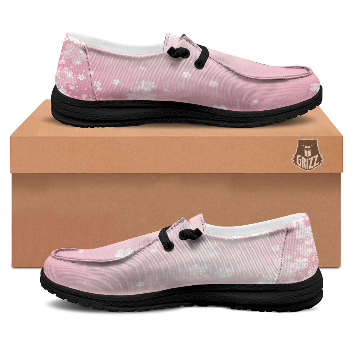 Sparkle Floral Print Black Loafers-grizzshop