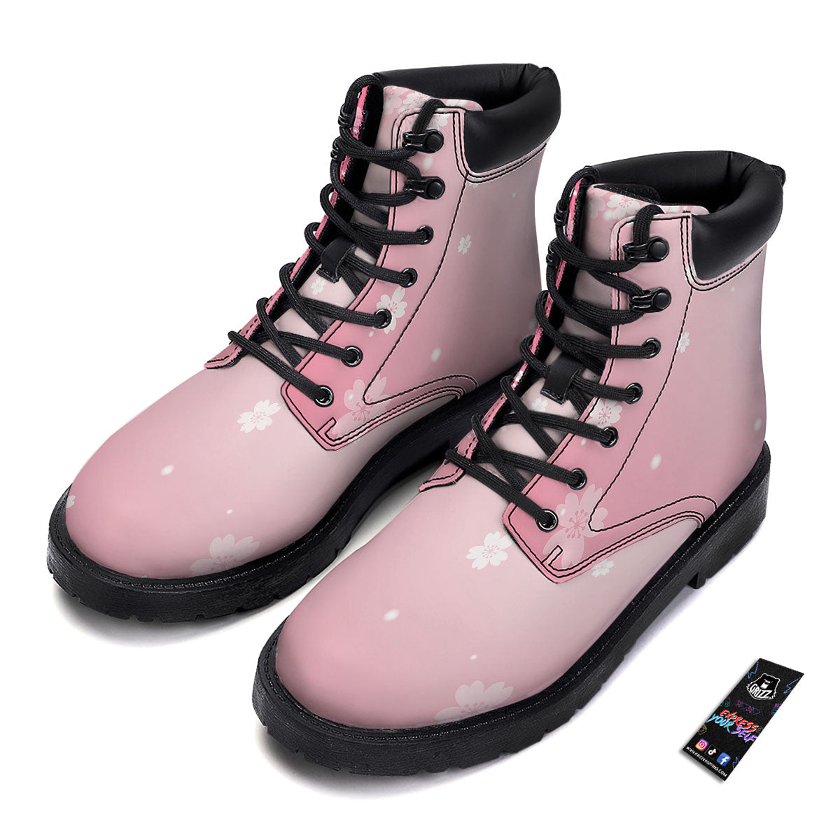 Sparkle Floral Print Boots-grizzshop