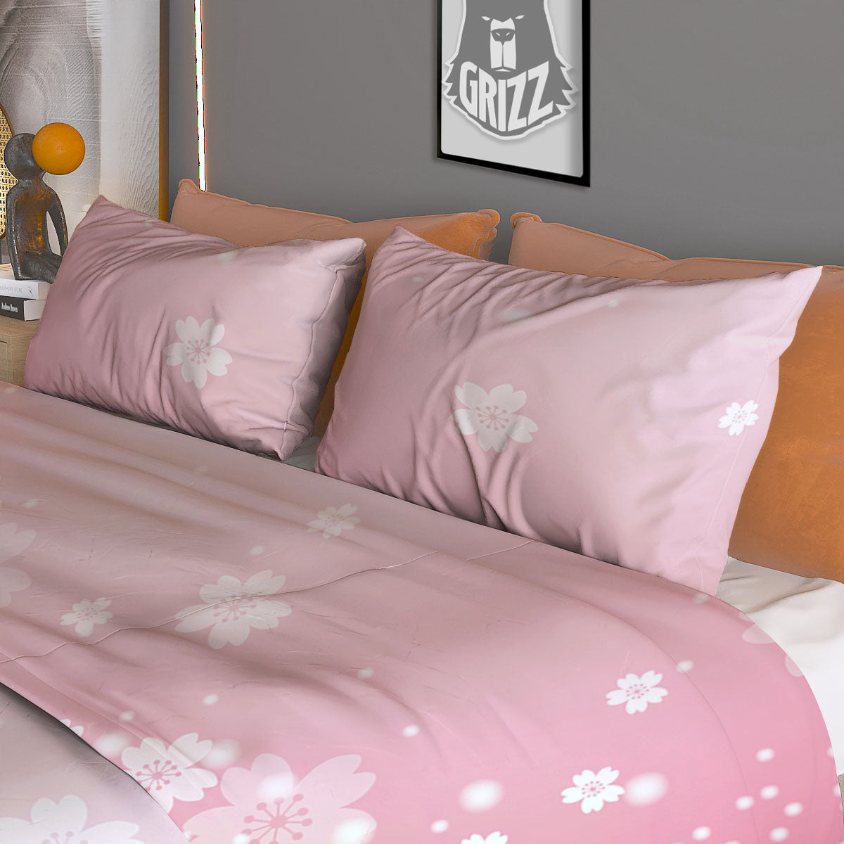 Sparkle Floral Print Duvet Cover Bedding Set