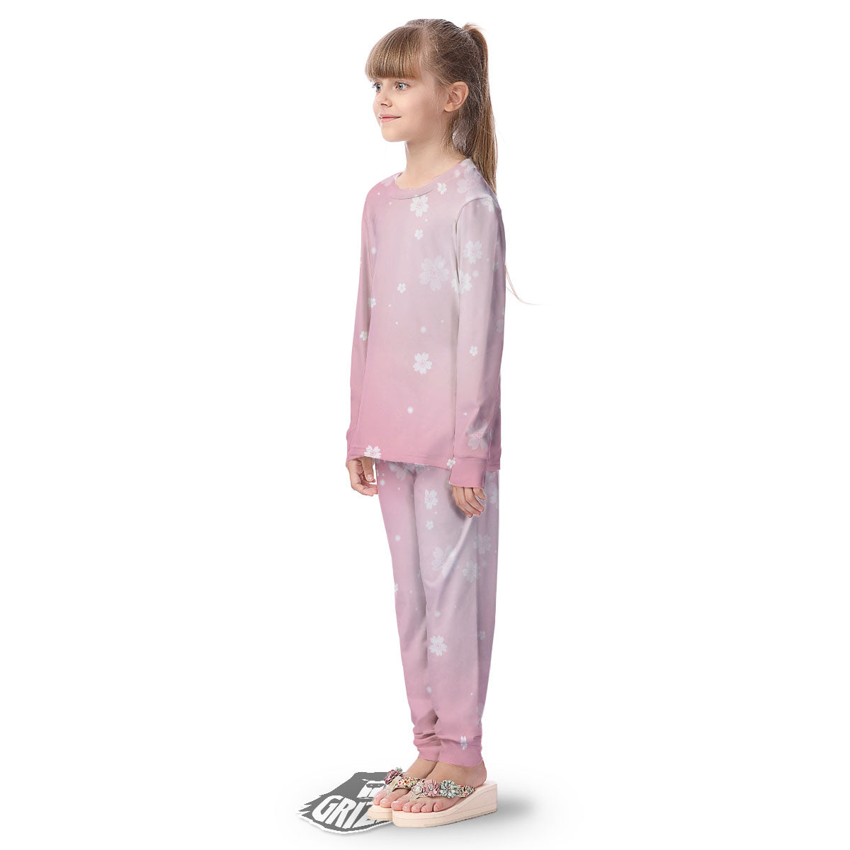 Sparkle Floral Print Kid's Pajamas-grizzshop