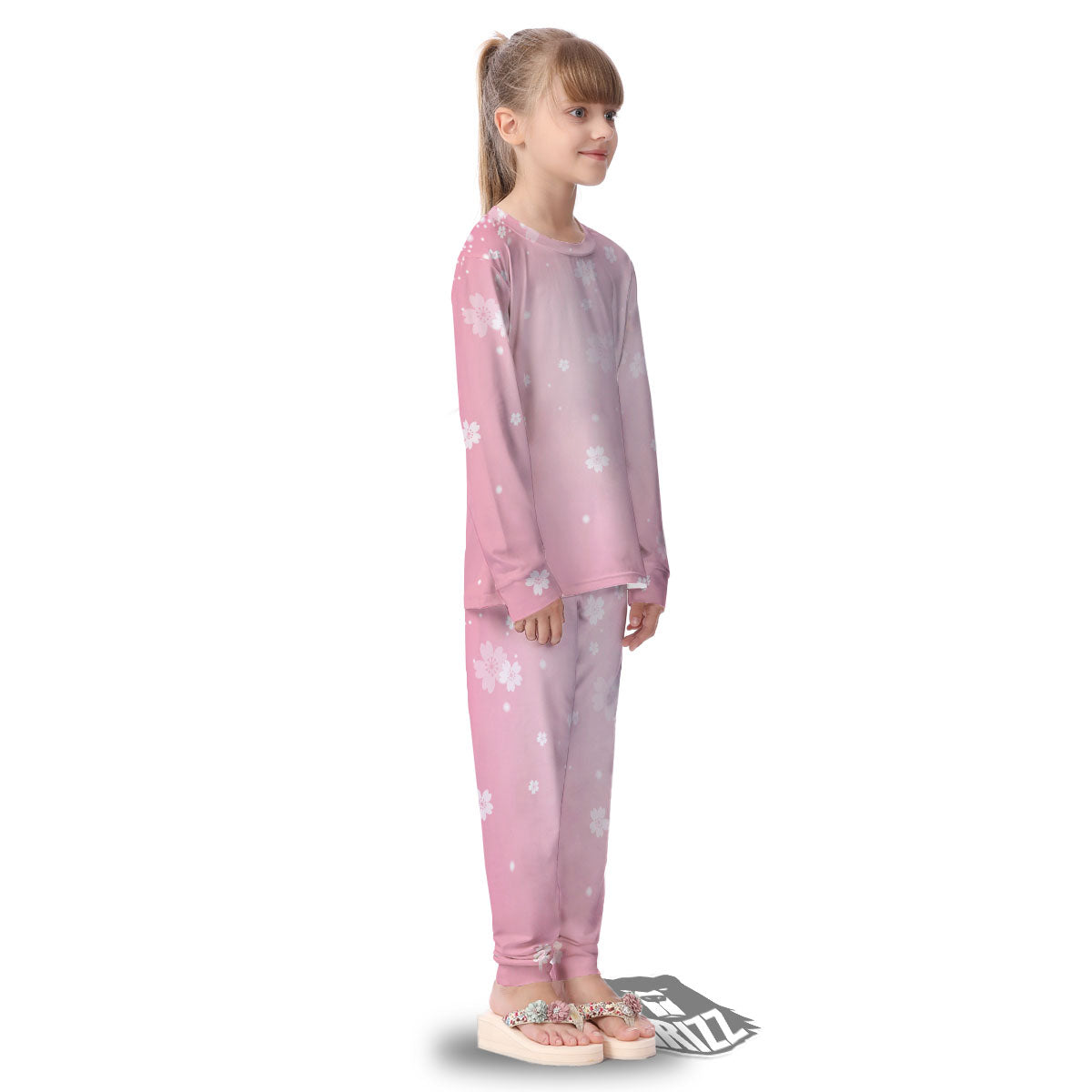 Sparkle Floral Print Kid's Pajamas-grizzshop