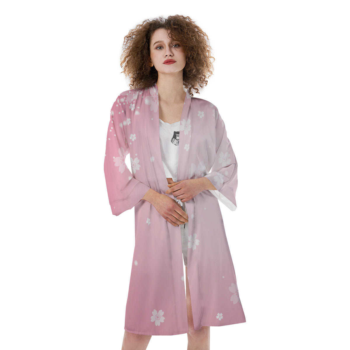 Sparkle Floral Print Kimono-grizzshop