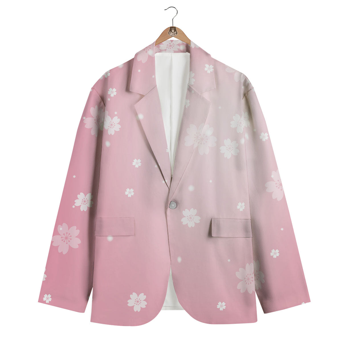 Sparkle Floral Print Men's Blazer-grizzshop