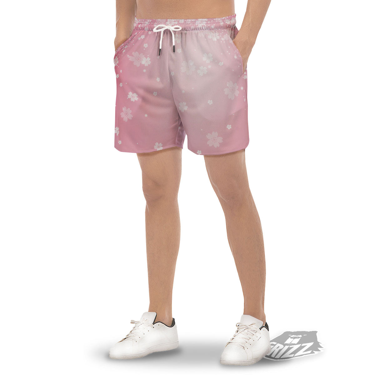Sparkle Floral Print Men's Gym Shorts-grizzshop
