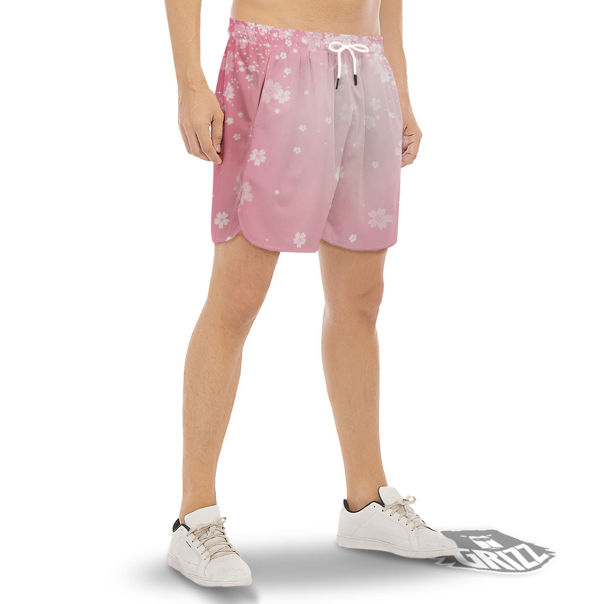 Sparkle Floral Print Men's Gym Shorts-grizzshop