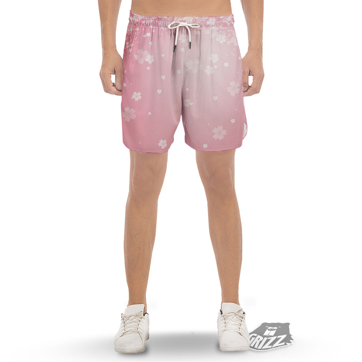 Sparkle Floral Print Men's Gym Shorts-grizzshop