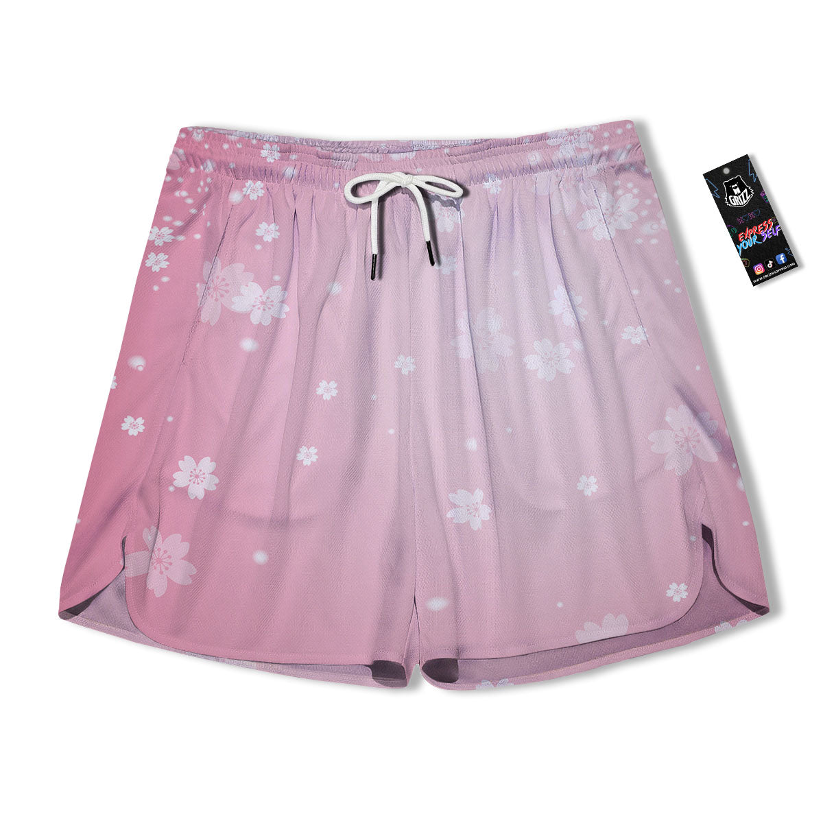Sparkle Floral Print Men's Running Shorts-grizzshop