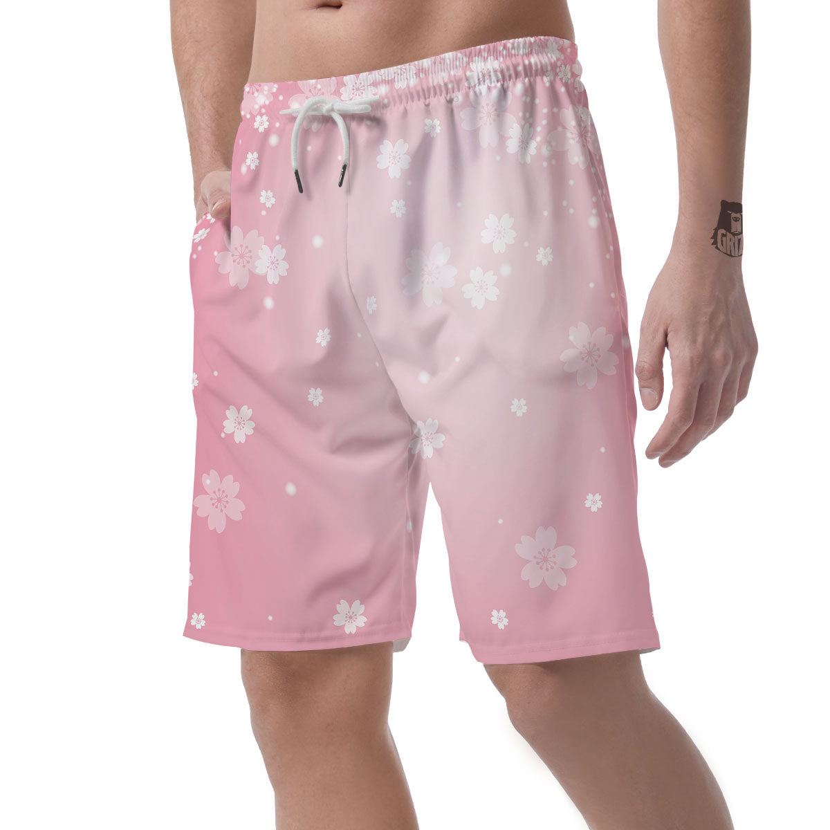Sparkle Floral Print Men's Shorts-grizzshop