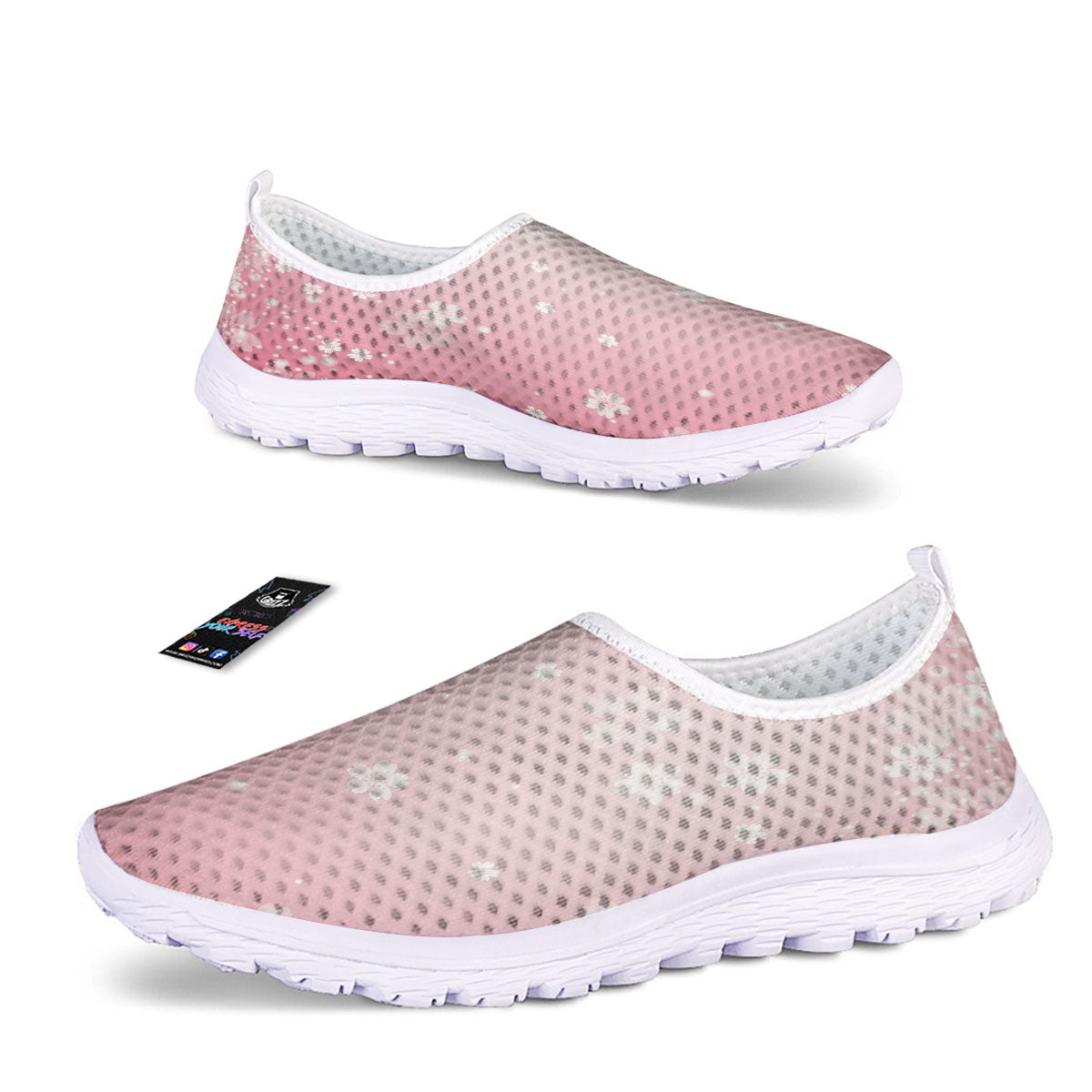 Sparkle Floral Print Nurse Shoes-grizzshop