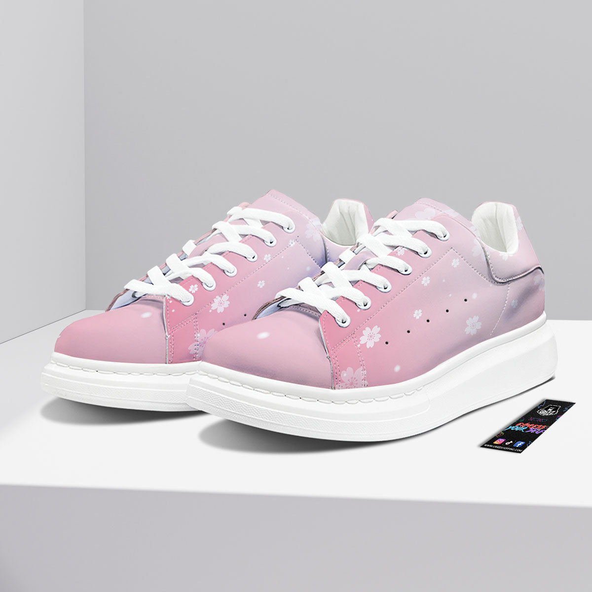 Sparkle Floral Print Platform Shoes-grizzshop