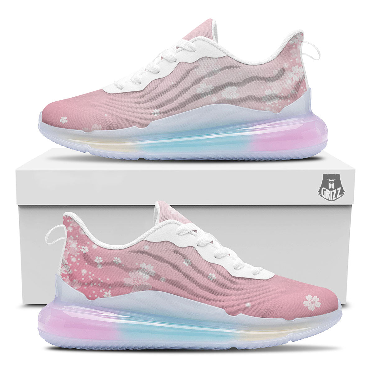 Sparkle Floral Print Running Sneakers-grizzshop