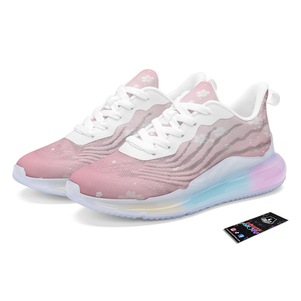 Sparkle Floral Print Running Sneakers-grizzshop