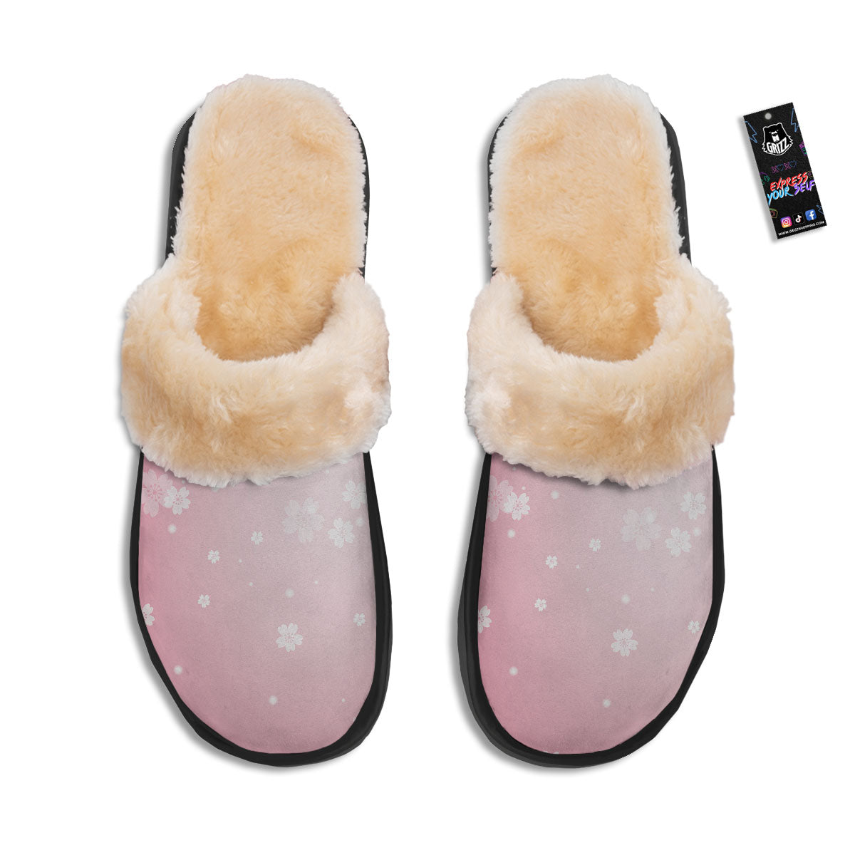 Sparkle Floral Print Slippers-grizzshop