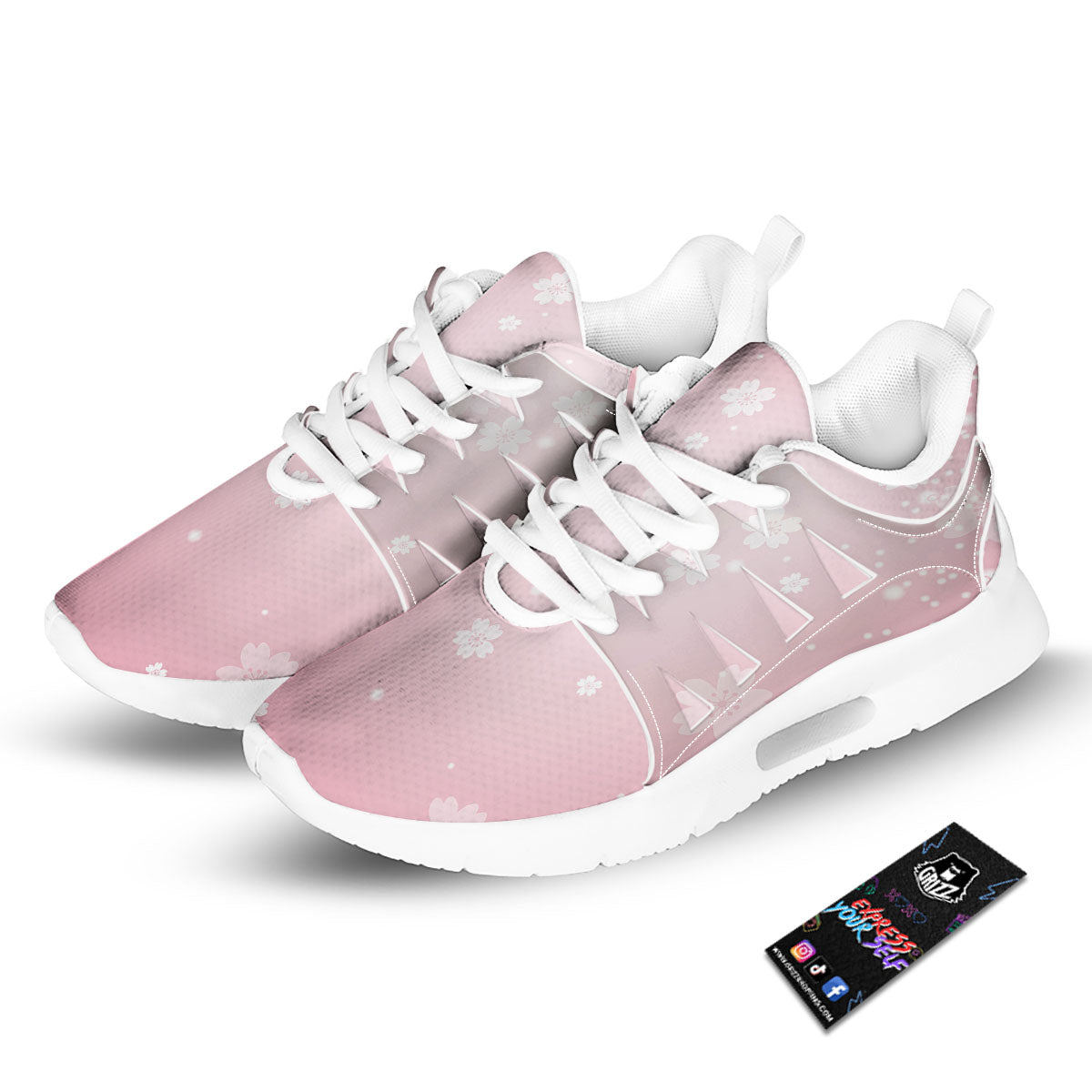 Sparkle Floral Print Tennis Shoes-grizzshop