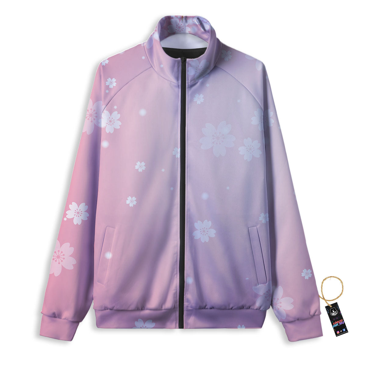 Sparkle Floral Print Track Jacket-grizzshop