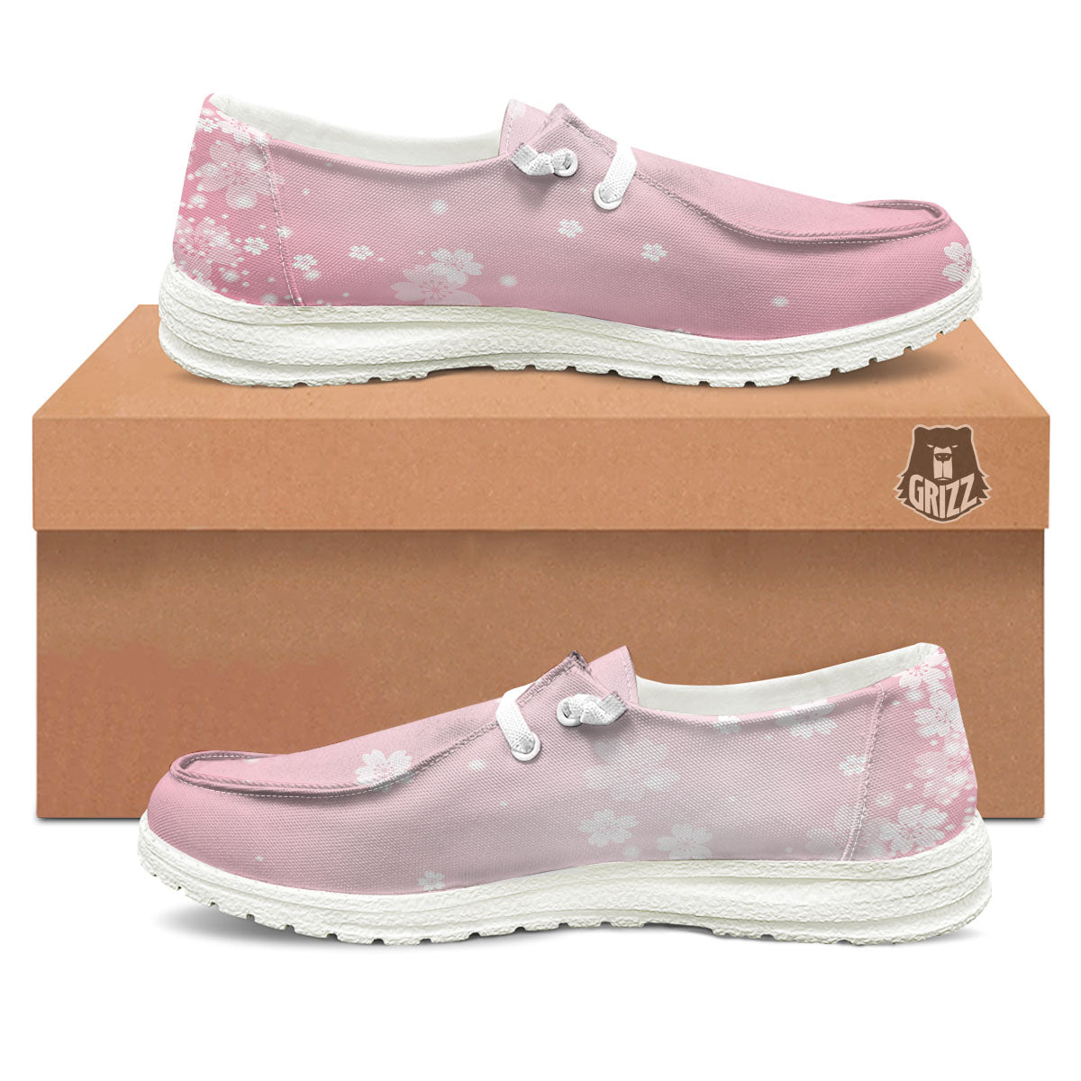 Sparkle Floral Print White Loafers-grizzshop